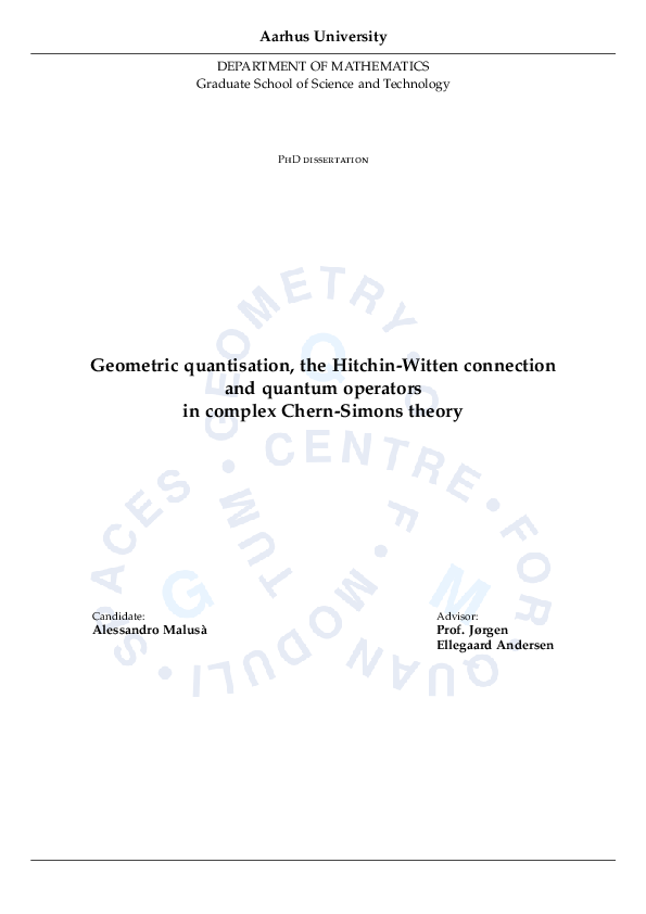(PDF) Geometric quantisation, the Hitchin-Witten connection and quantum ...
