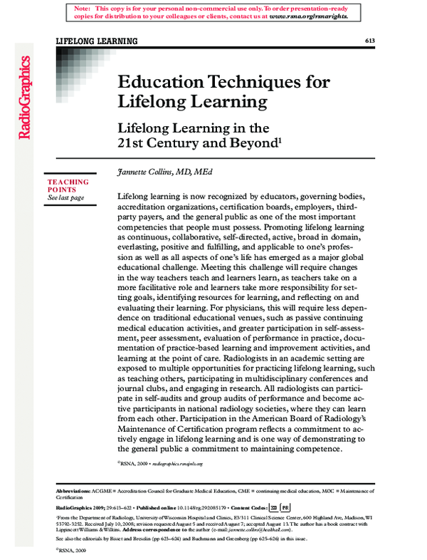 (PDF) Lifelong Learning in the 21st Century and Beyond1