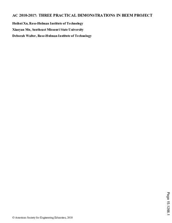 (PDF) Three practical demonstrations in BEEM project