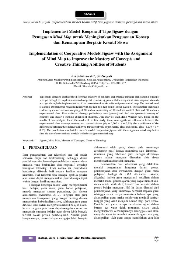 (PDF) Implementation of Cooperative Models Jigsaw with the Assignment ...