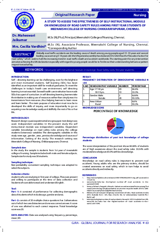 (PDF) A Study to assess the effectiveness of Self Instructional Module ...