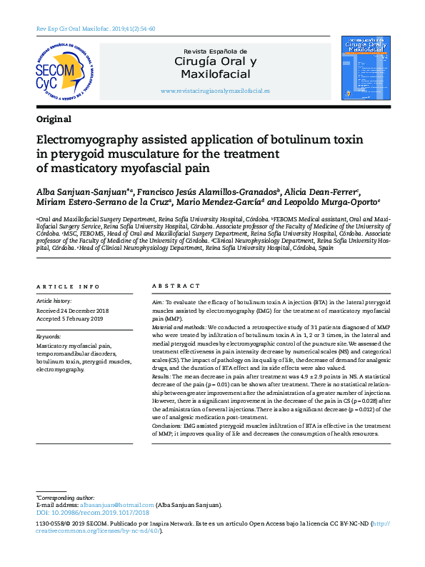 (PDF) Electromyography assited application of botulinum toxin in ...