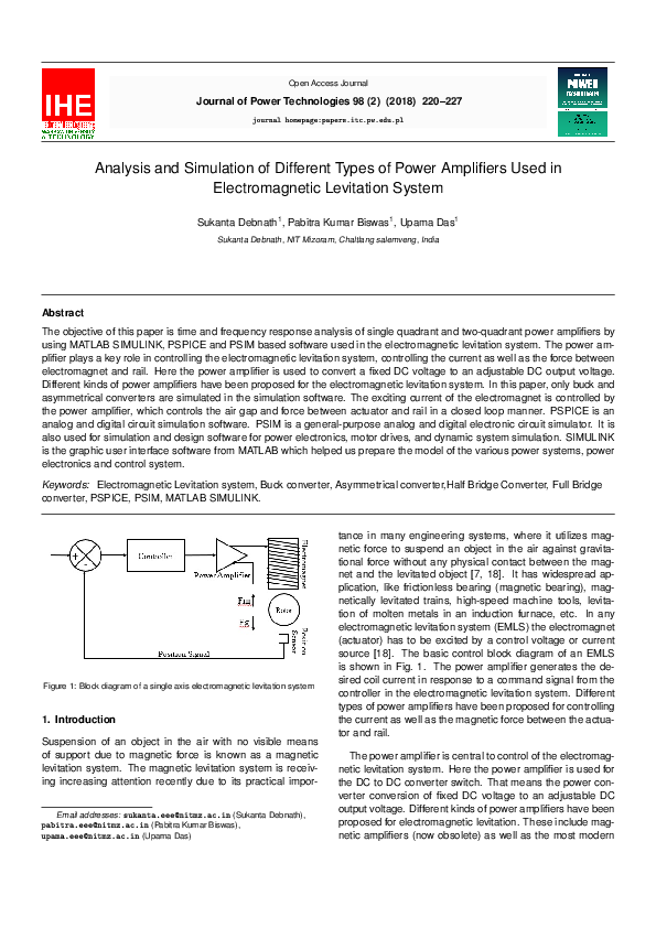 (PDF) Analysis and Simulation of Different Types of Power Amplifiers Used in
