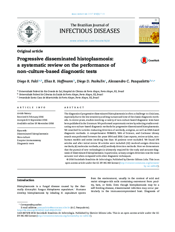 (PDF) Progressive disseminated histoplasmosis: a systematic review on ...