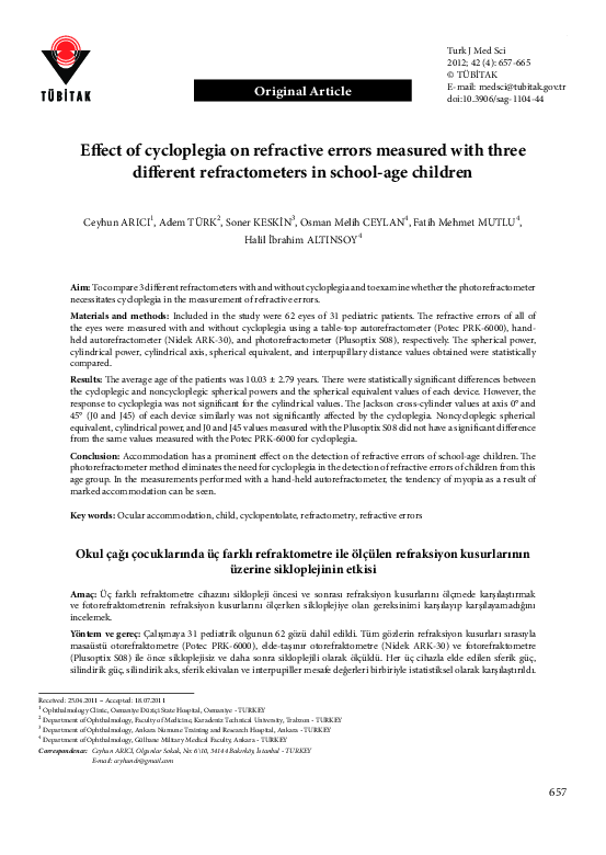 (PDF) Effect of cycloplegia on refractive errors measured with three ...