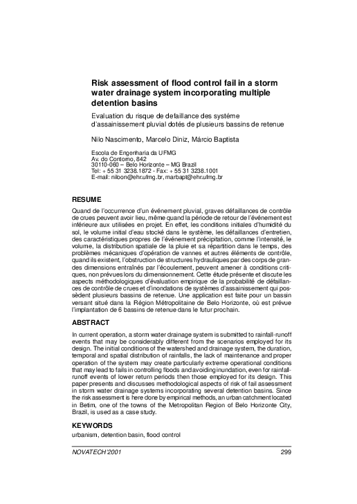 (PDF) Risk assessment of flood control fail in a storm water drainage ...
