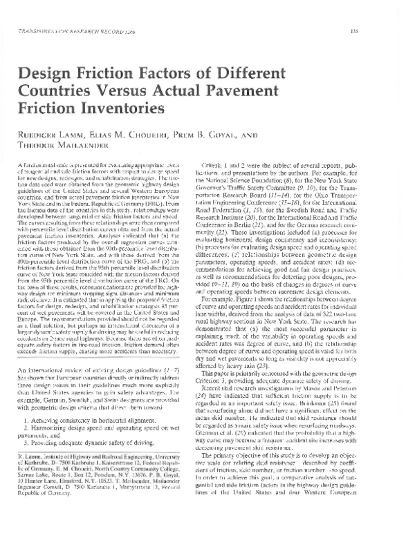 (PDF) Design friction factors of different countries versus actual ...
