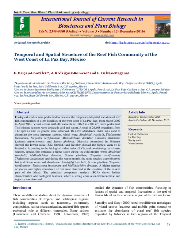 (PDF) Temporal and Spatial Structure of the Reef Fish Community of the ...