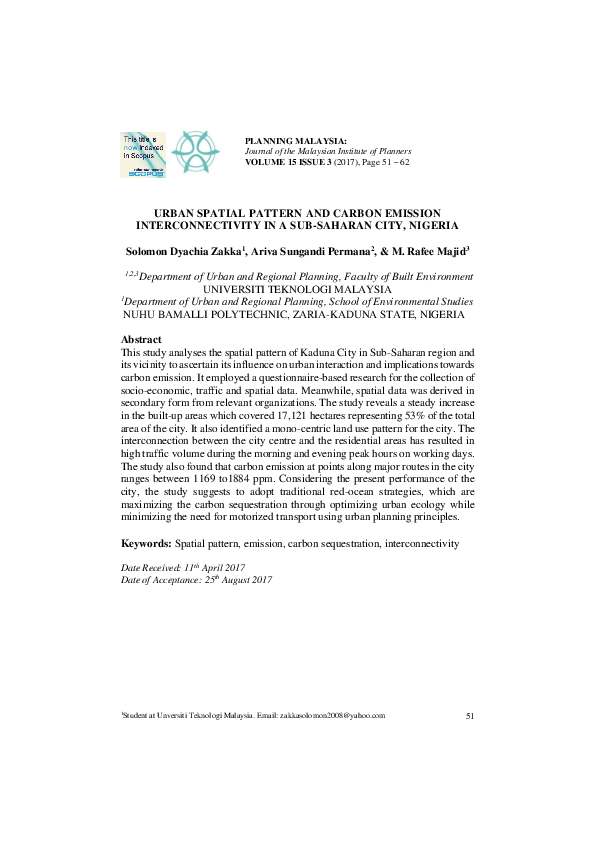 (PDF) Urban Spatial Pattern and Carbon Emission Interconnectivity in a ...