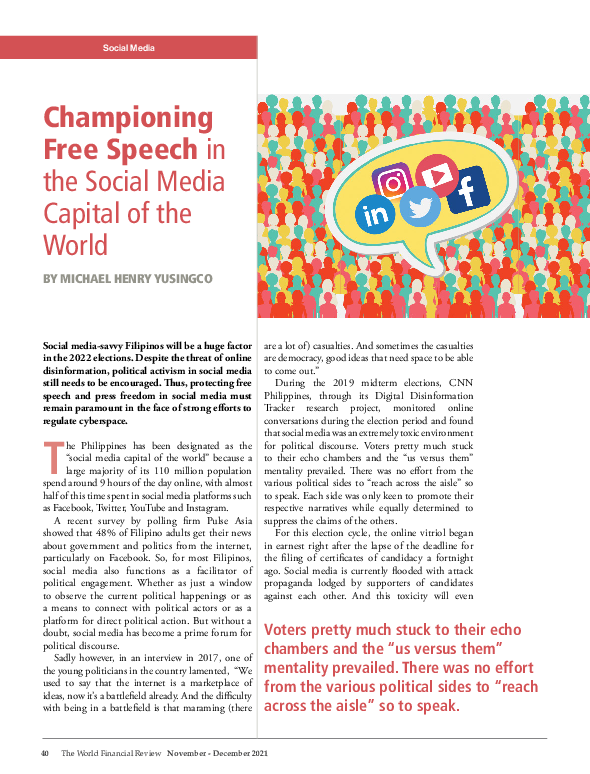 (PDF) Championing Free Speech in the Social Media Capital of the World