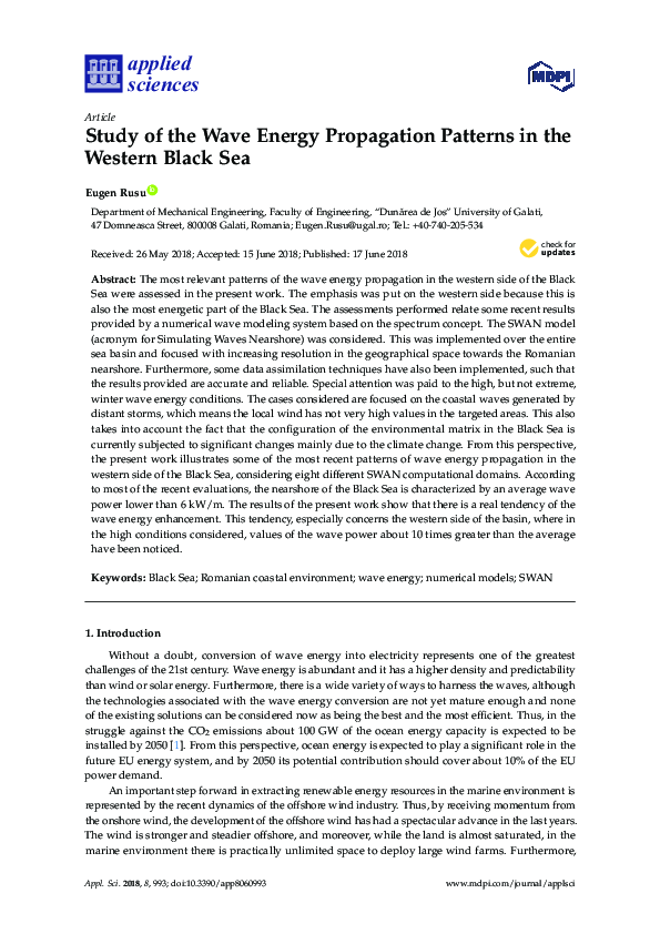 (PDF) Study of the Wave Energy Propagation Patterns in the Western ...