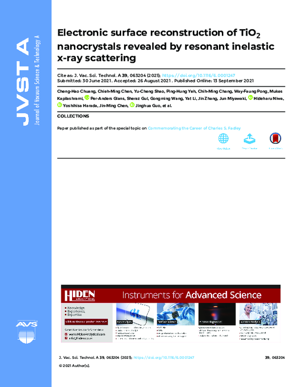 (PDF) Electronic surface reconstruction of TiO2 nanocrystals revealed ...