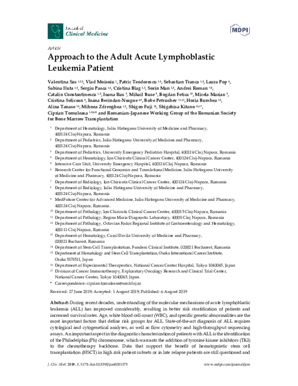 (PDF) Approach to the Adult Acute Lymphoblastic Leukemia Patient