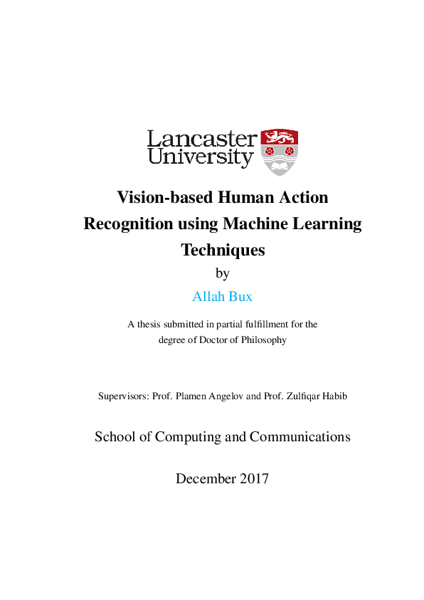 (PDF) Vision-based human action recognition using machine learning ...