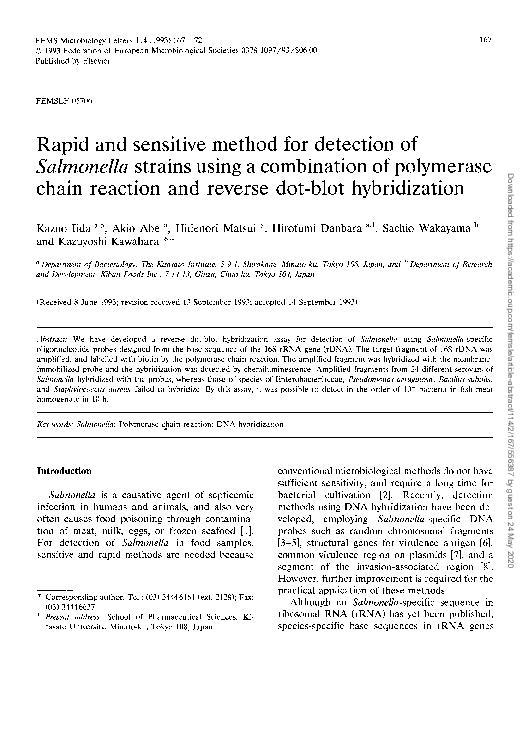 (PDF) Rapid and sensitive method for detection of Salmonella strains ...
