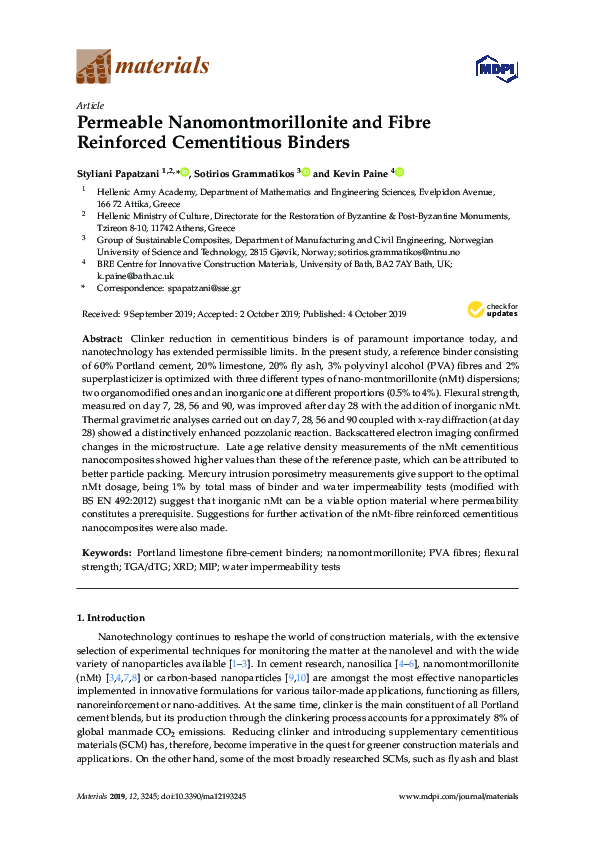 (PDF) Permeable Nanomontmorillonite and Fibre Reinforced Cementitious ...