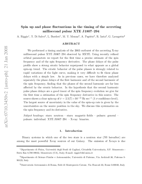(PDF) Spin-up and Phase Fluctuations in the Timing of the Accreting ...