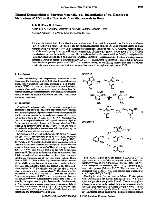 (PDF) Thermal decomposition of energetic materials. 62. Reconciliation ...