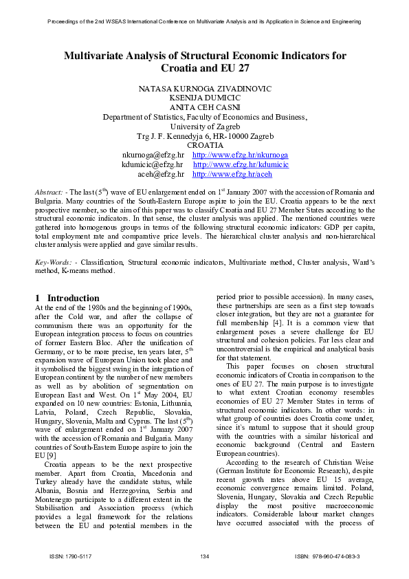 (PDF) Multivariate analysis of structural economic indicators for ...