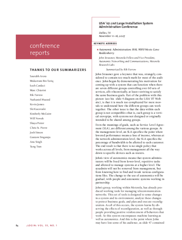 (PDF) conference reports THANKS TO OUR SUMMARIZERS