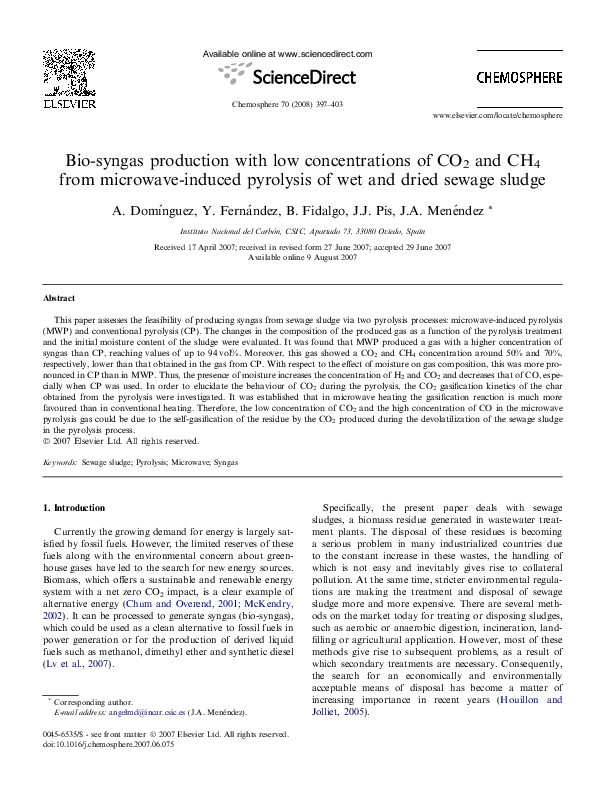 (PDF) Bio-syngas production with low concentrations of CO2 and CH4 from ...