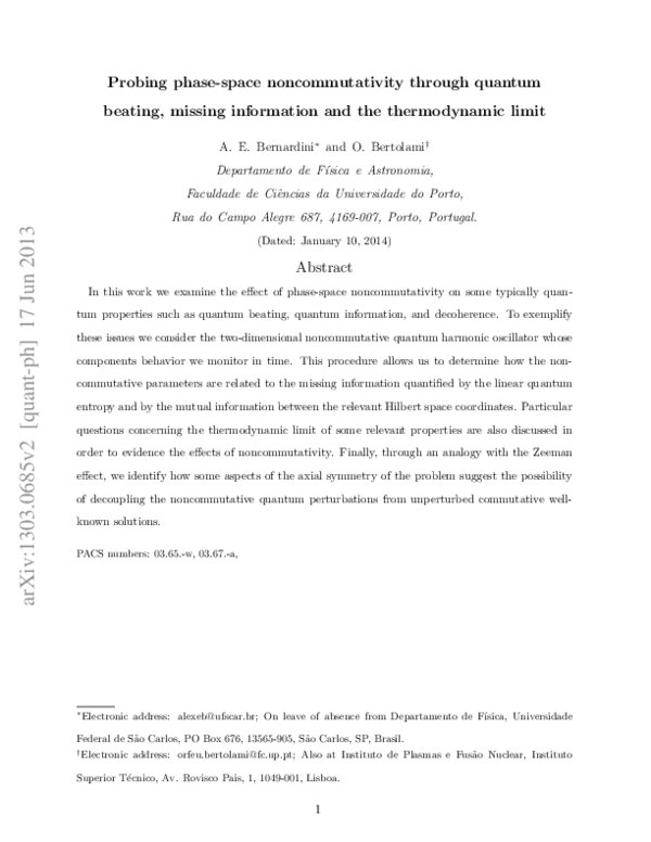 (PDF) Probing phase-space noncommutativity through quantum beating ...