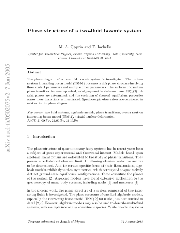 (PDF) Phase structure of a two-fluid bosonic system