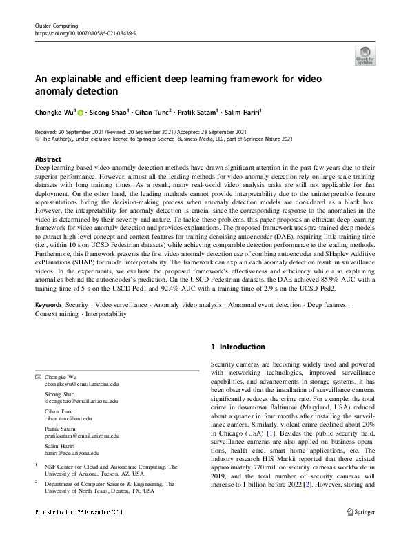 (PDF) An explainable and efficient deep learning framework for video ...
