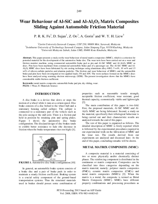 (PDF) Wear behaviour of Al-SiC and Al-Al2O3 matrix composites sliding ...