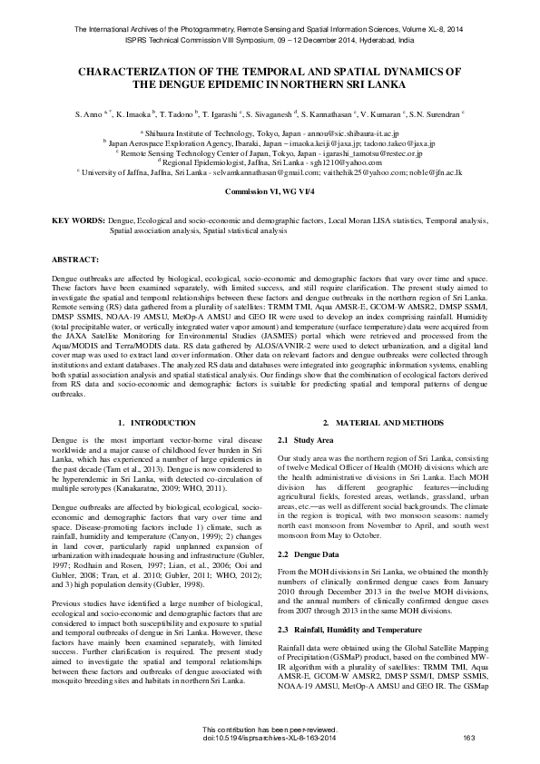 (PDF) Characterization of the Temporal and Spatial Dynamics of the ...