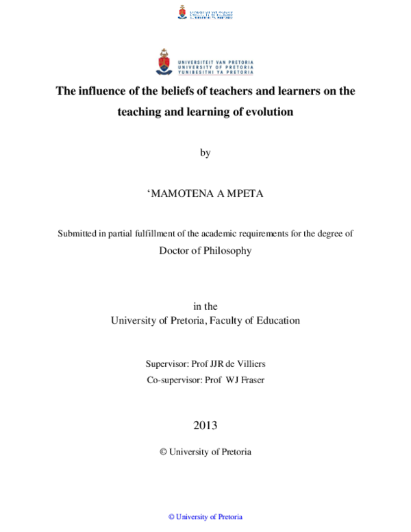 (PDF) The influence of the beliefs of teachers and learners on the ...
