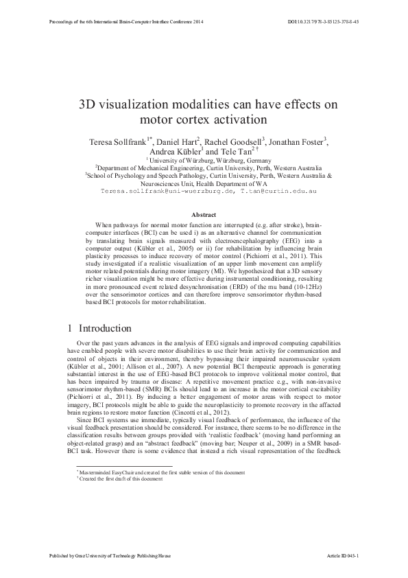 (PDF) 3D visualization modalities can have effects on motor cortex ...