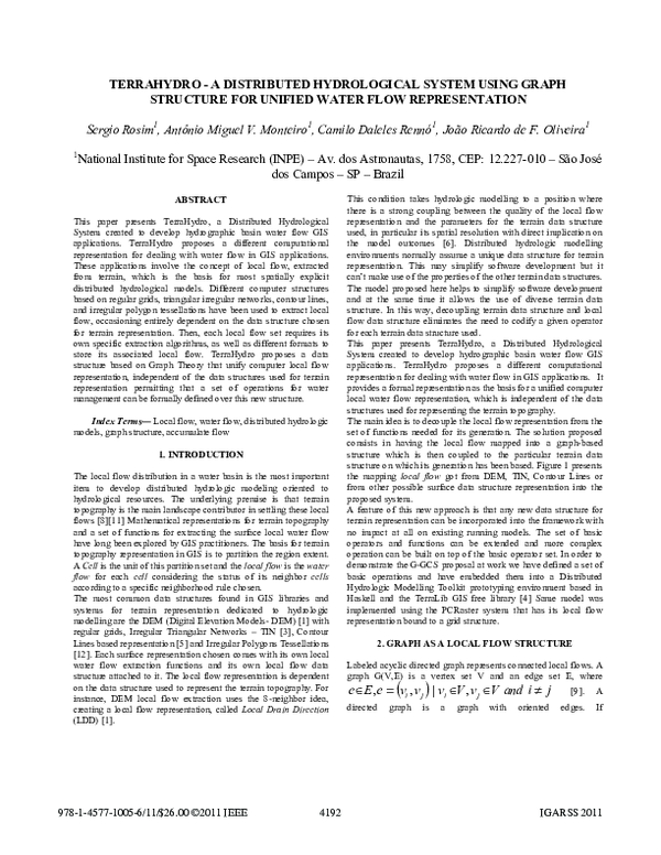 (PDF) Terrahydro - A distributed hydrological system using graph ...