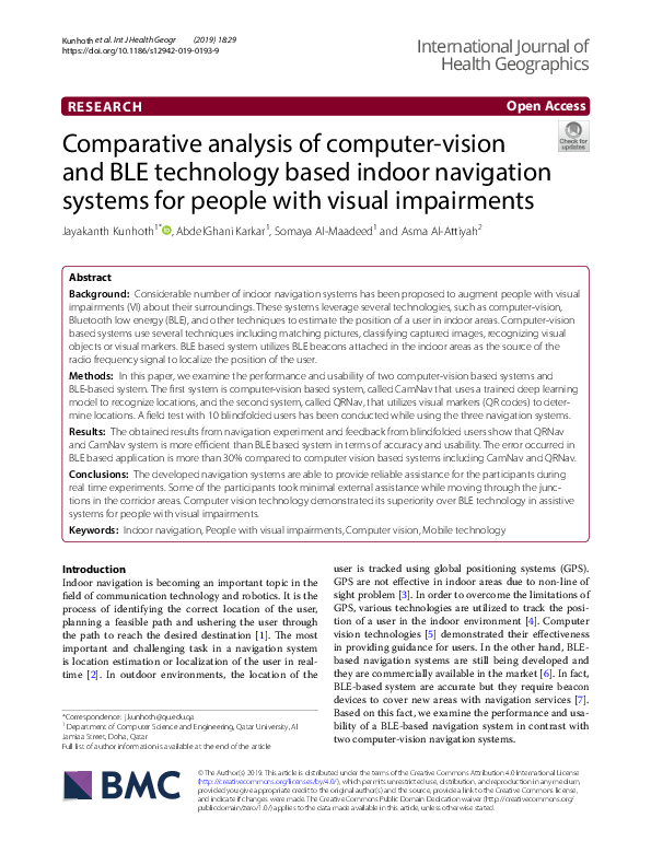 (PDF) Comparative analysis of computer-vision and BLE technology based ...
