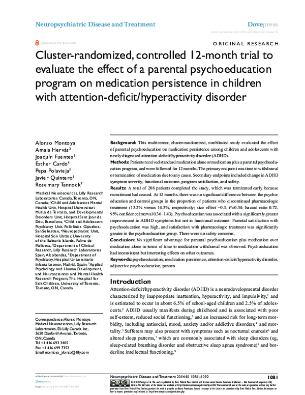 (PDF) Cluster-randomized, controlled 12-month trial to evaluate the ...
