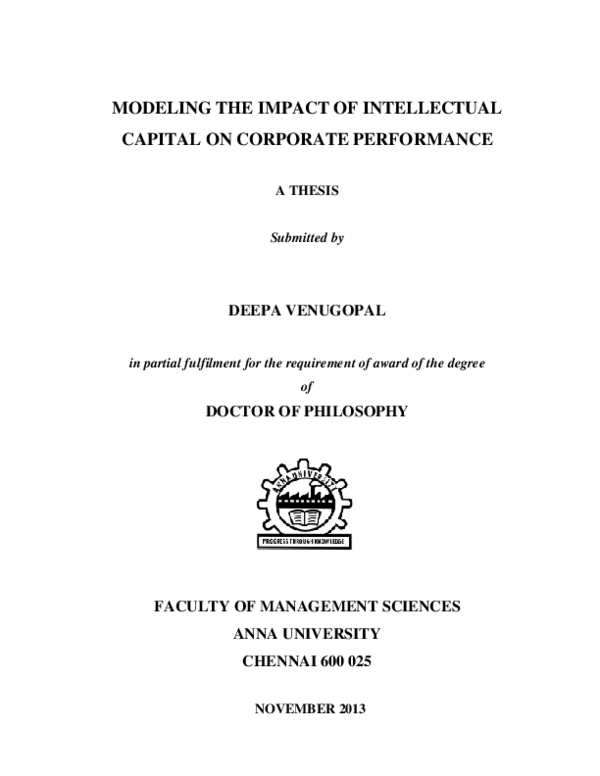 (PDF) Modeling the impact of intellectual capital on corporate performance