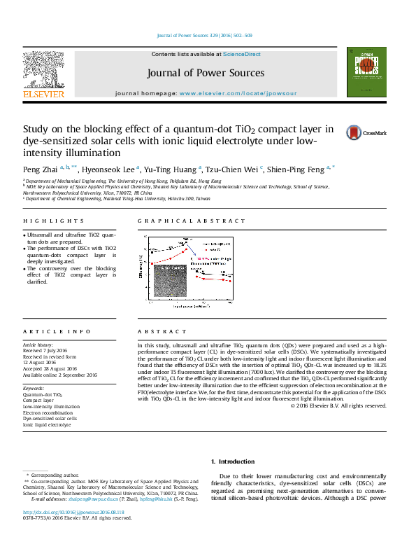 (PDF) Study on the blocking effect of a quantum-dot TiO 2 compact layer ...
