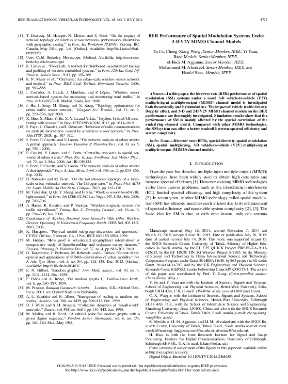 (PDF) BER Performance of Spatial Modulation Systems Under 3D V2V MIMO ...