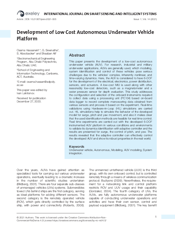 PDF) Development of Low Cost Autonomous Underwater Vehicle