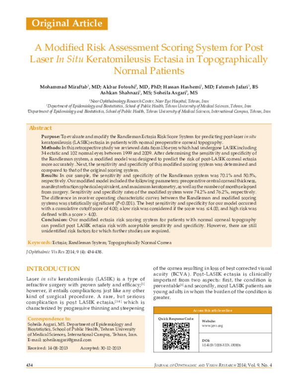 (PDF) A modified risk assessment scoring system for post laser in situ ...