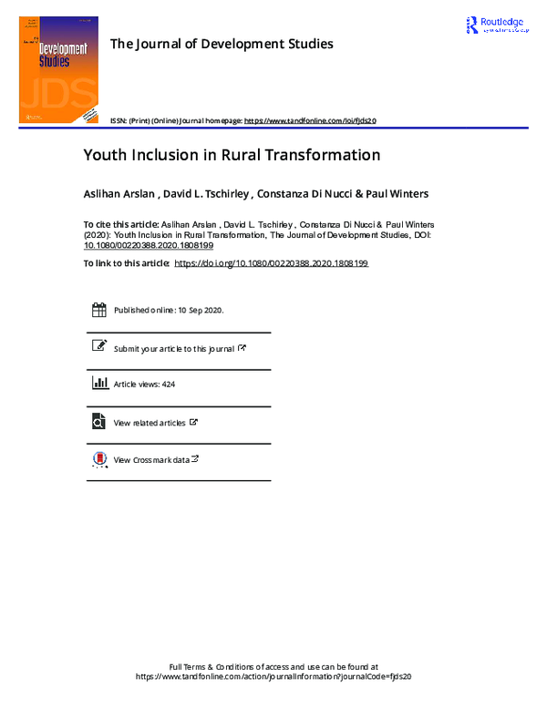 PDF Youth Inclusion in Rural Transformation 