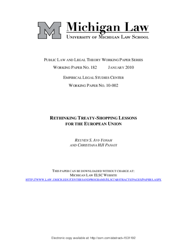 (PDF) Rethinking Lessons for the European Union