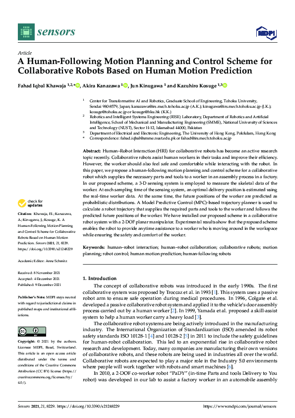 (PDF) A Human-Following Motion Planning and Control Scheme for ...