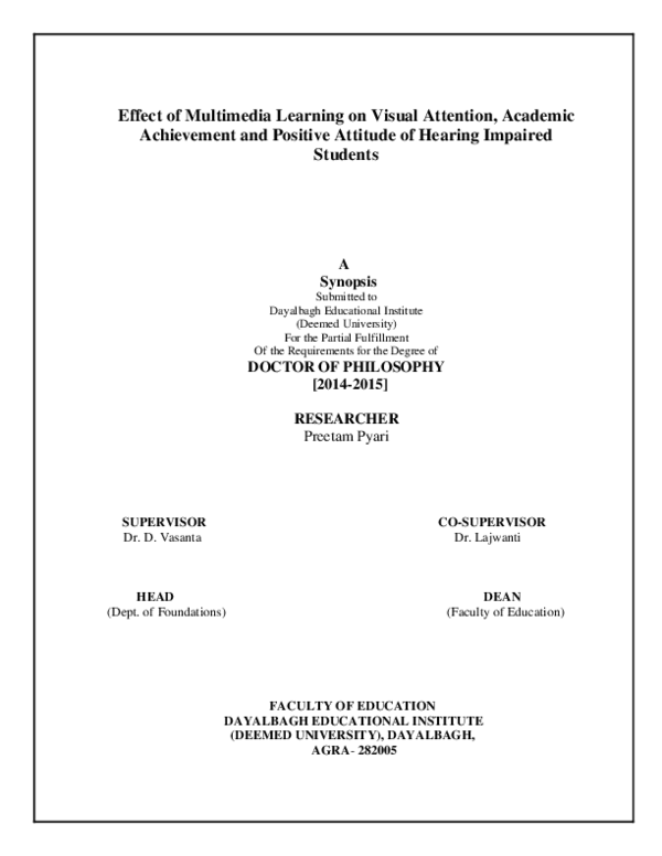 (PDF) Effect of Multimedia Learning on Visual Attention Academic ...