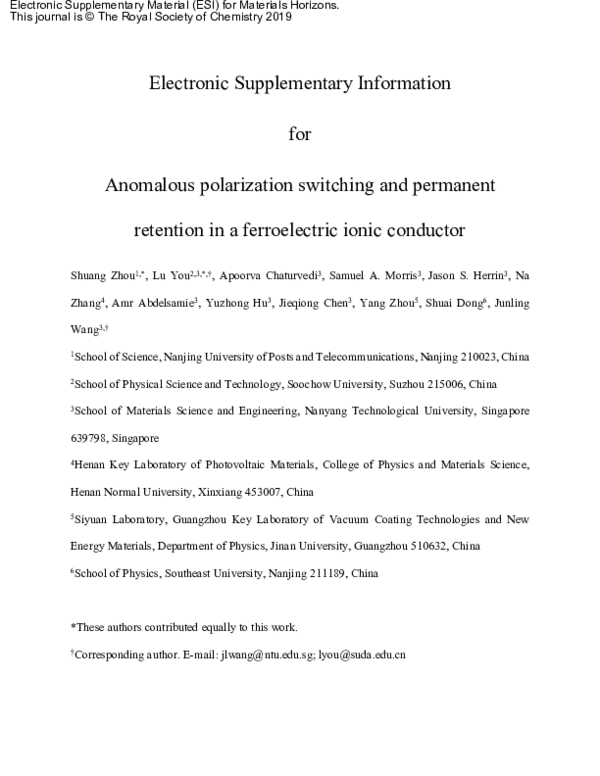 (PDF) Anomalous polarization switching and permanent retention in a ...