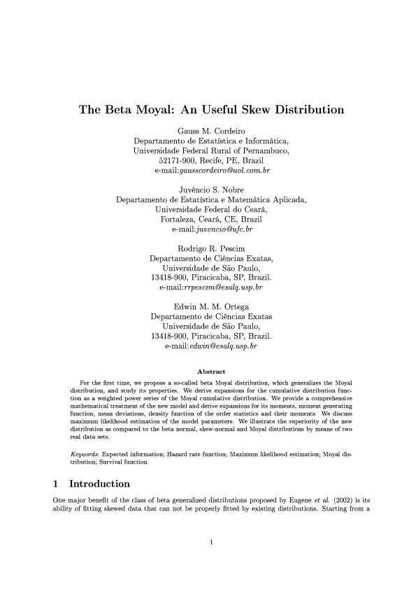 (PDF) The Beta Moyal: An Useful Skew Distribution