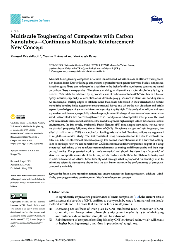 (PDF) Toughening Composites with Carbon Nanotubes