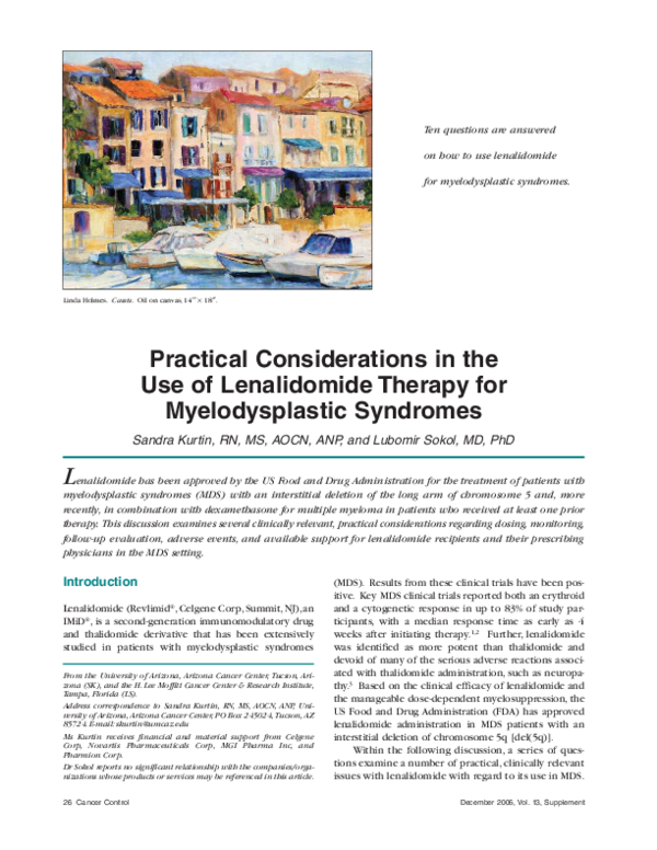 (PDF) Practical considerations in the use of lenalidomide therapy for ...