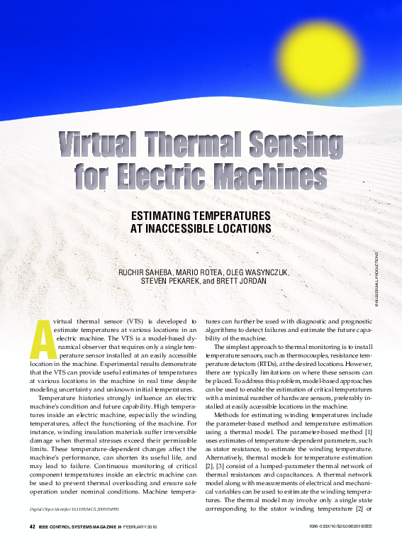 (PDF) Virtual Thermal Sensing for Electric Machines | Mario Rotea ...