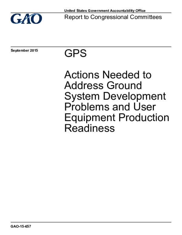 (PDF) GPS: Actions Needed to Address Ground System Development Problems ...